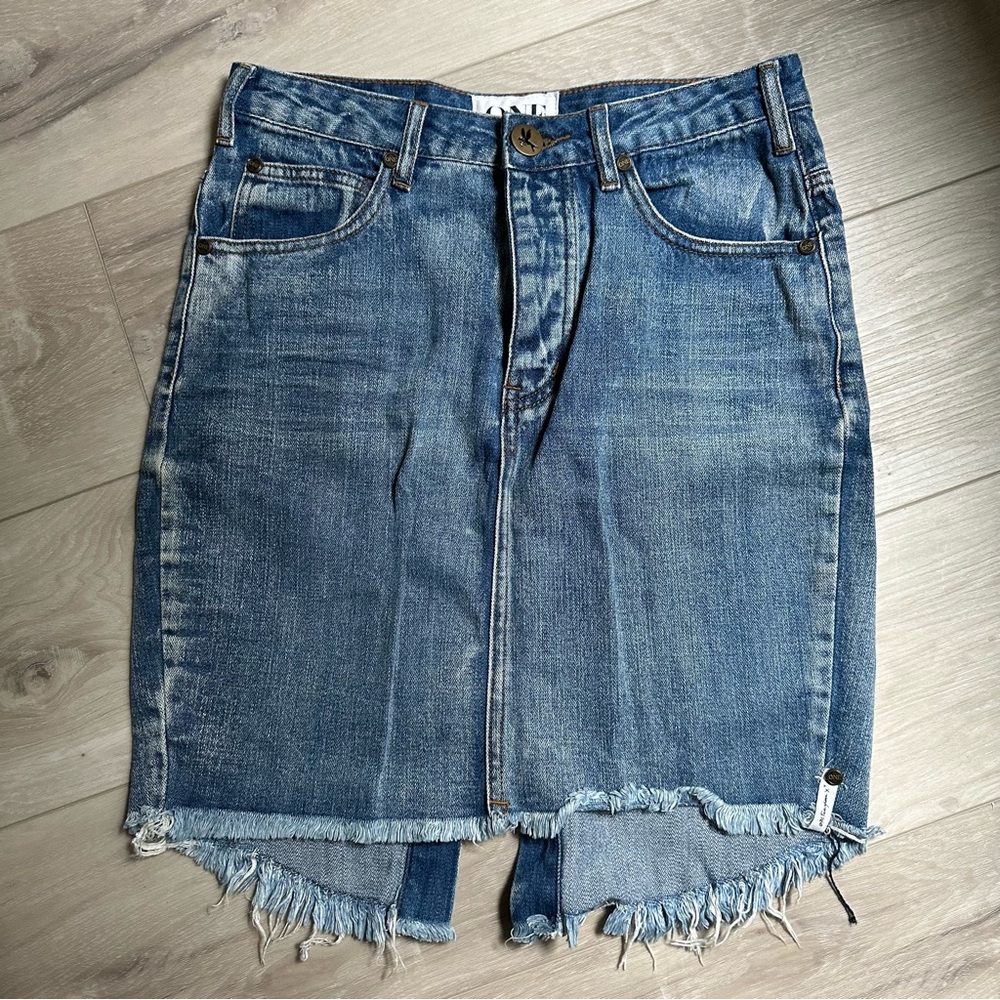 One teaspoon high waist denim pencil skirt - size 27 - euc